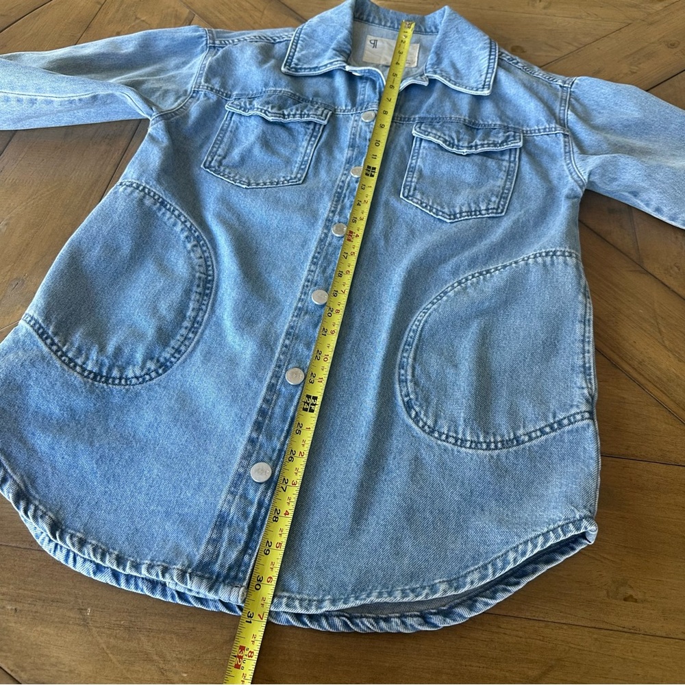 Pilcro Anthropologie The Tillie Relaxed Denim Shacket Jacket Womens XS Pockets - Picture 6 of 9
